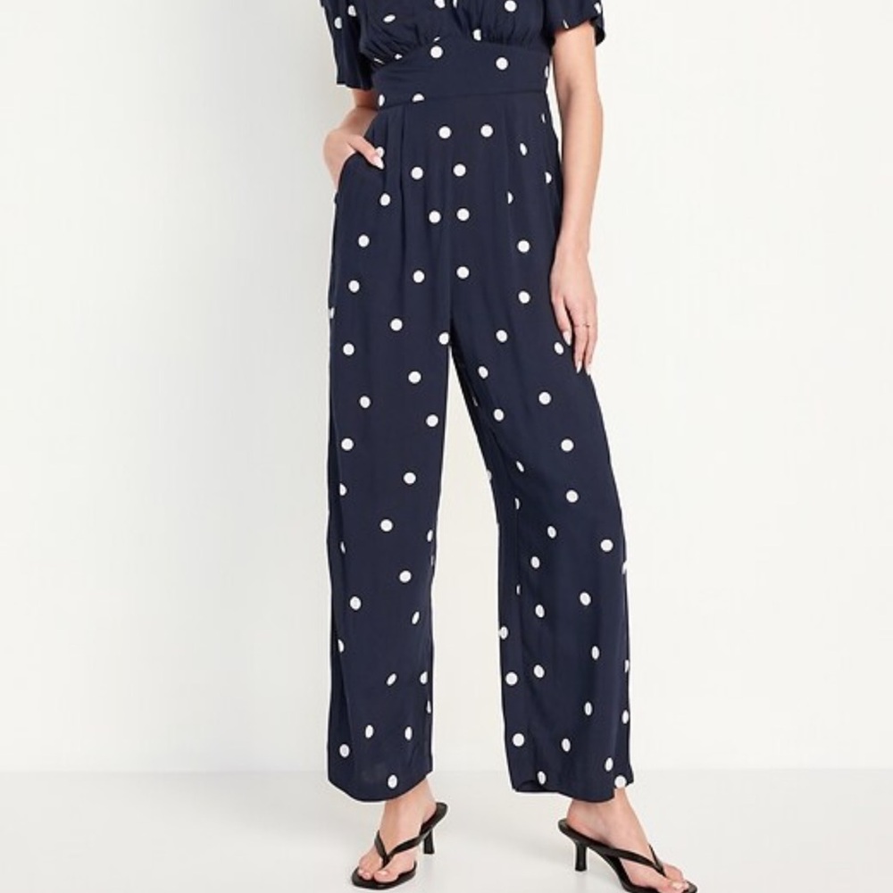 Old Navy Dark Blue Jumpsuit with White Dots